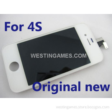 LCD Screen Display with Touch Screen + Stand Full Assembly for Apple iPhone 4S - White (A)